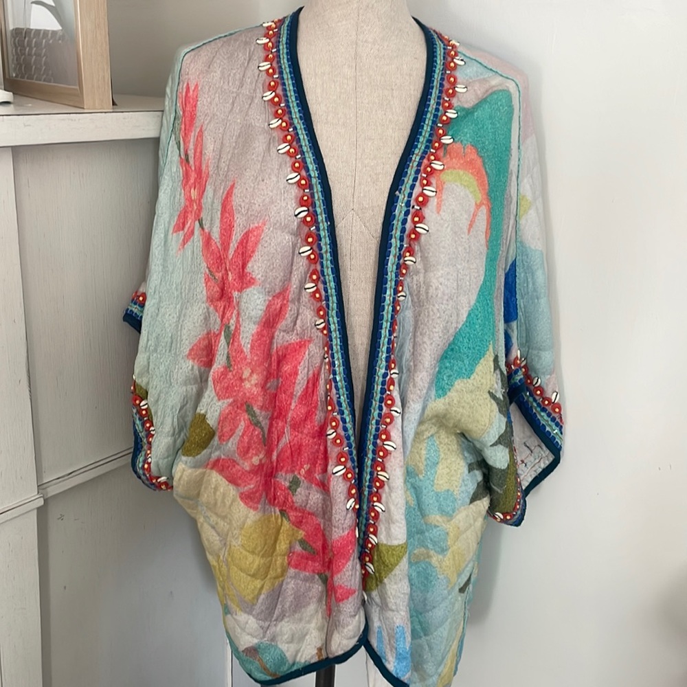 Anthro Nikelle Quilted Kimono One Size